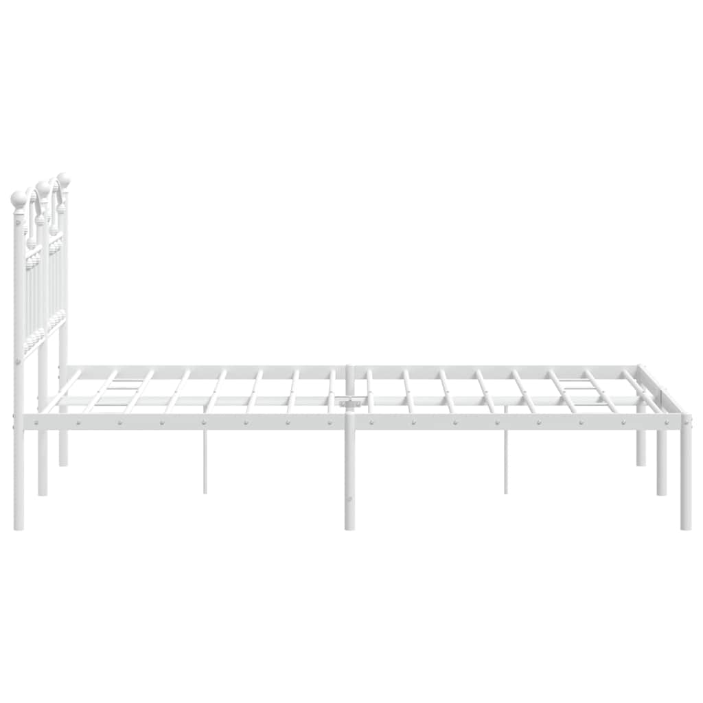Metalni okvir za krevet s uzglavljem bijeli 120 x 190 cm