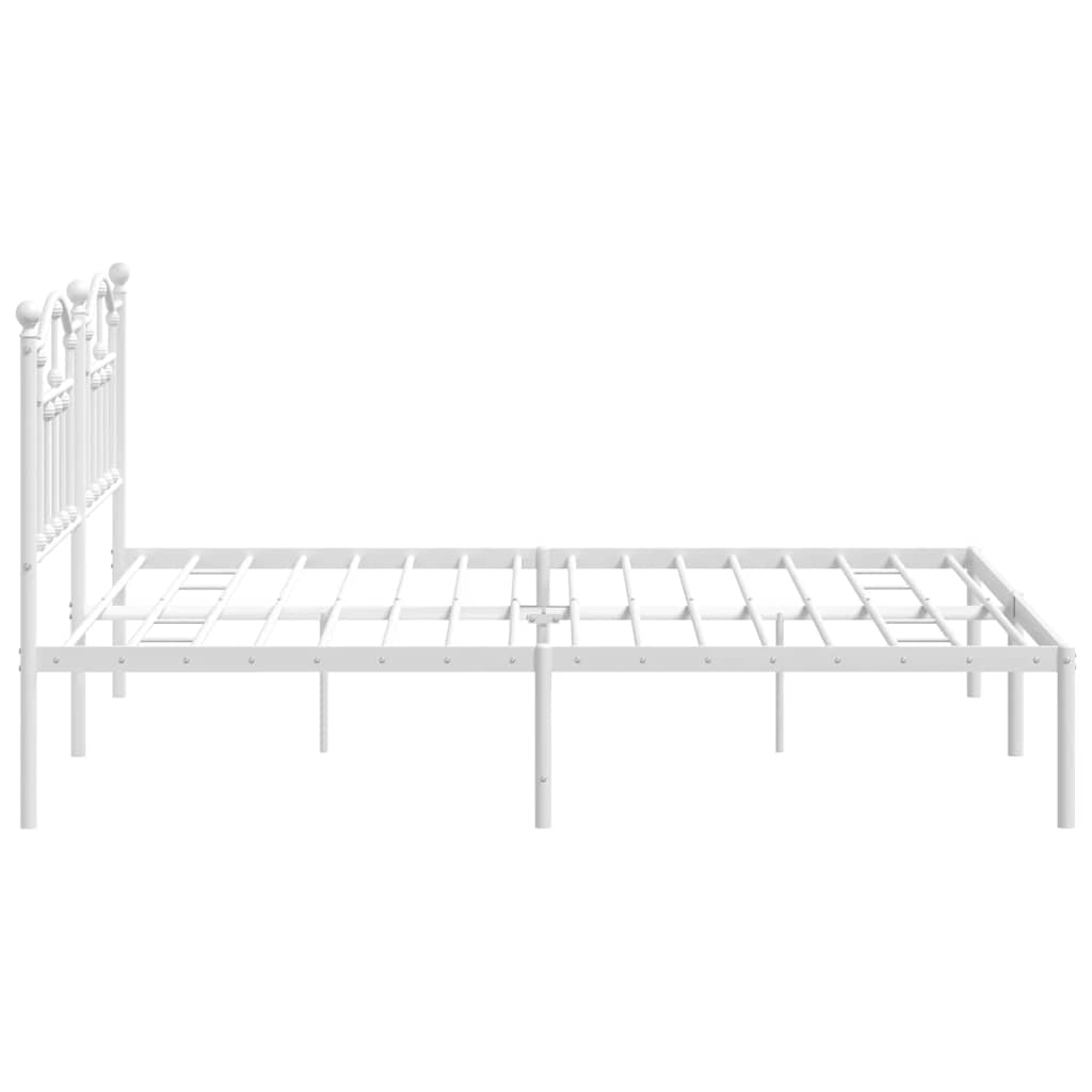 Metalni okvir za krevet s uzglavljem bijeli 160x200 cm