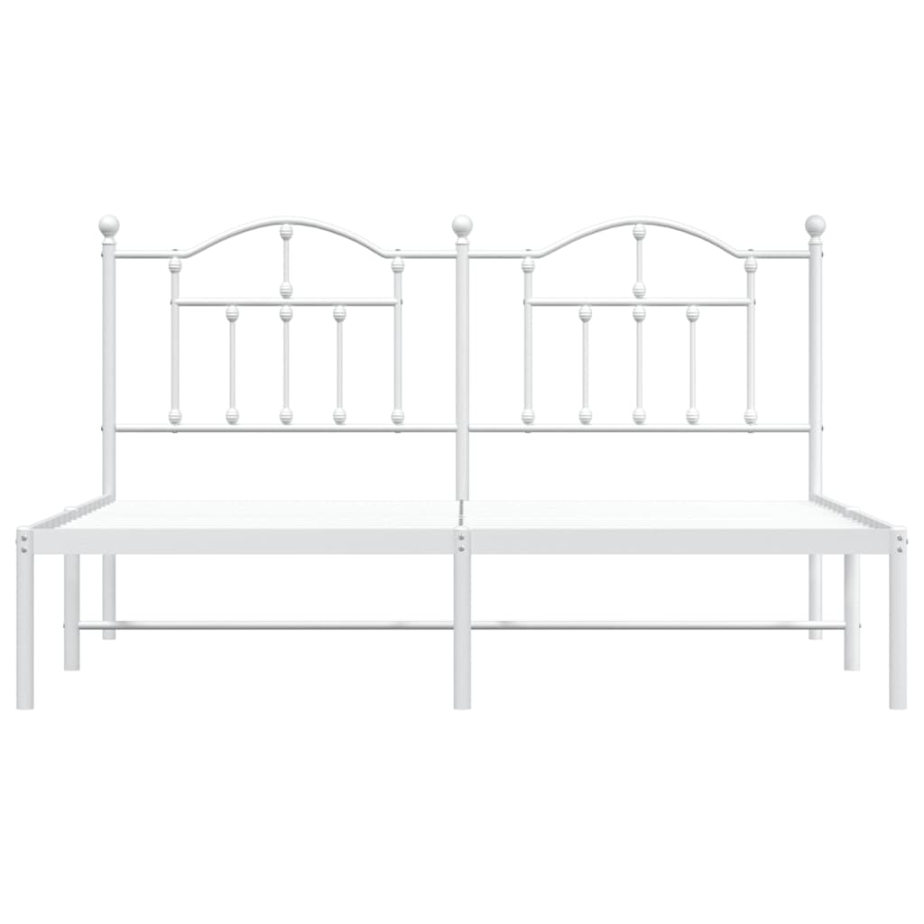 Metalni okvir za krevet s uzglavljem bijeli 183x213 cm
