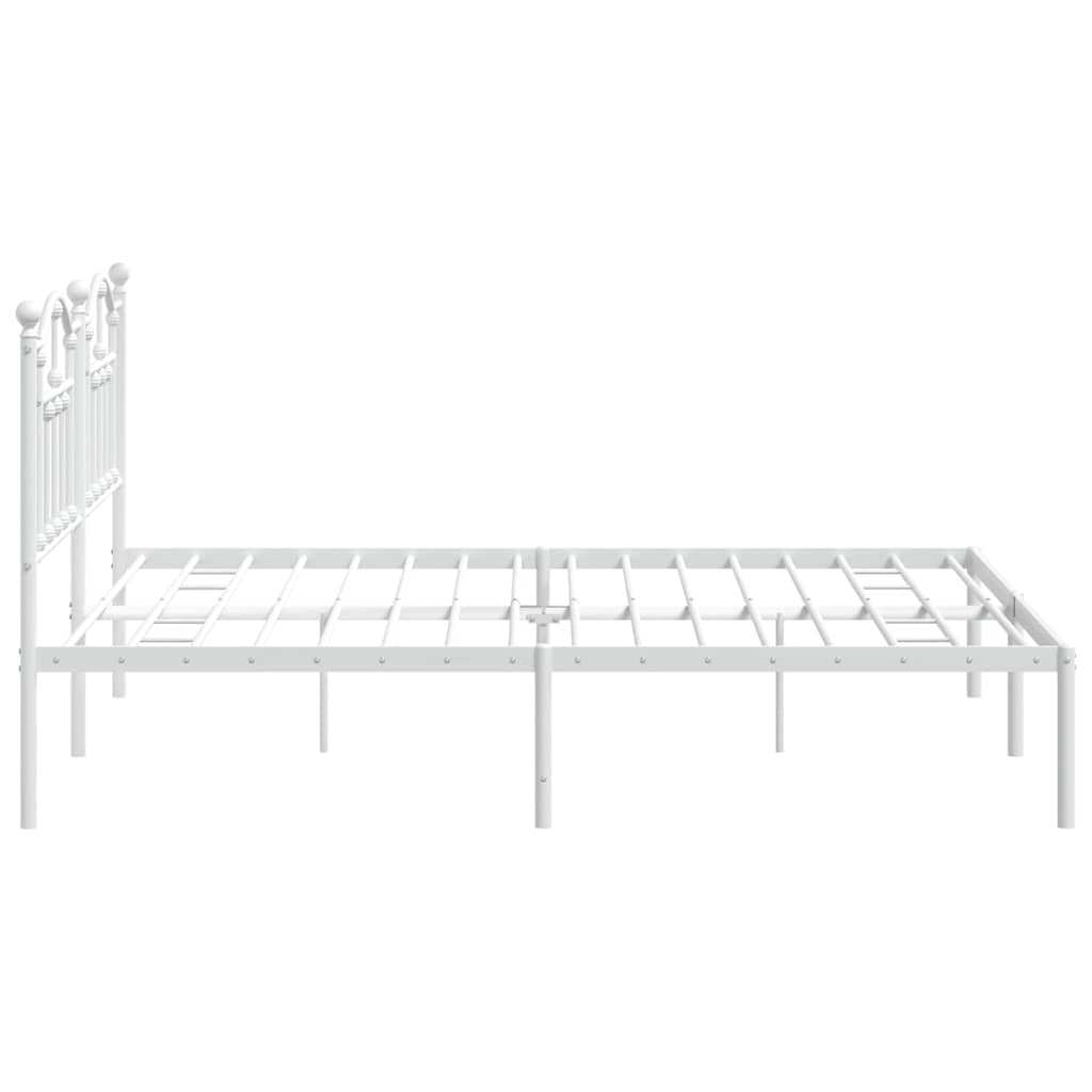 Metalni okvir za krevet s uzglavljem bijeli 183x213 cm