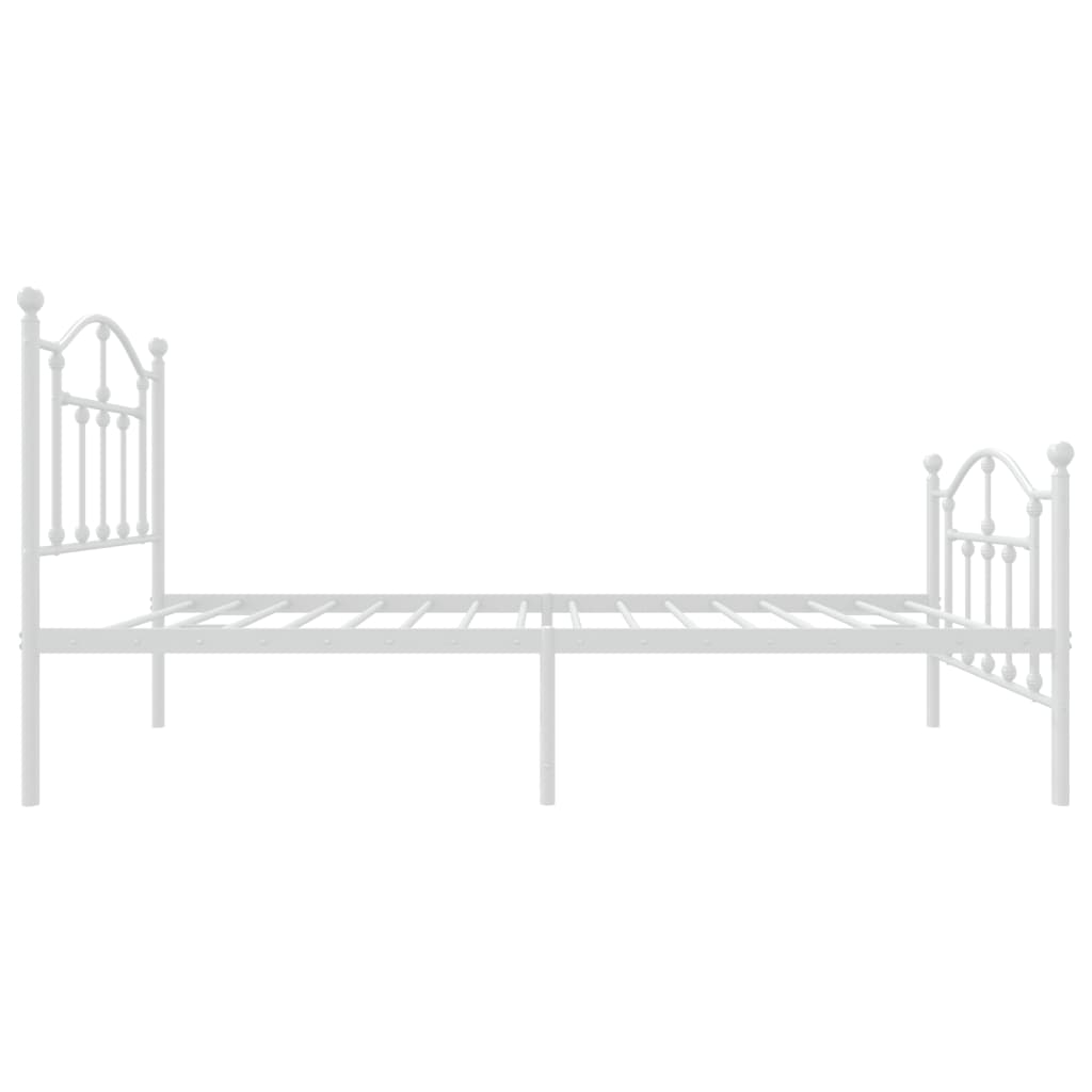 Metalni okvir kreveta uzglavlje i podnožje bijeli 75x190 cm