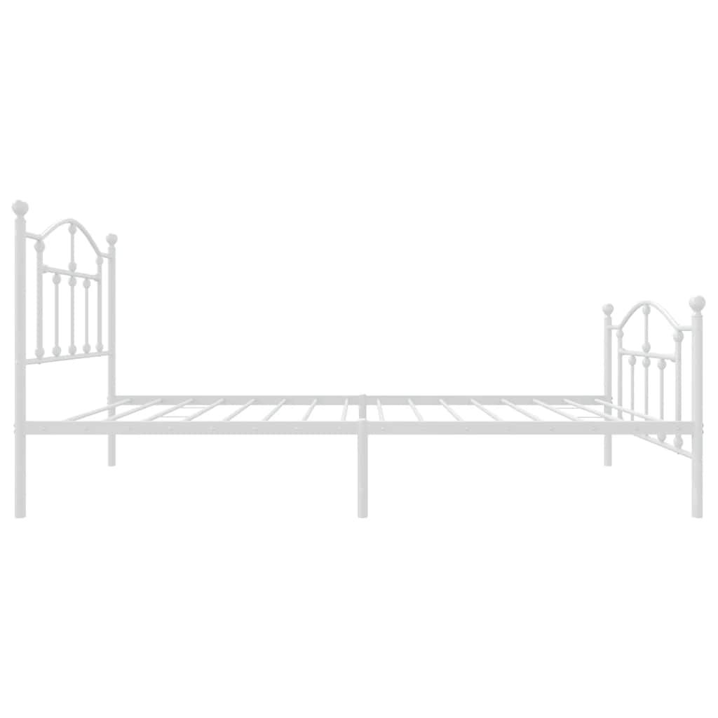 Metalni okvir kreveta uzglavlje i podnožje bijeli 90x190 cm