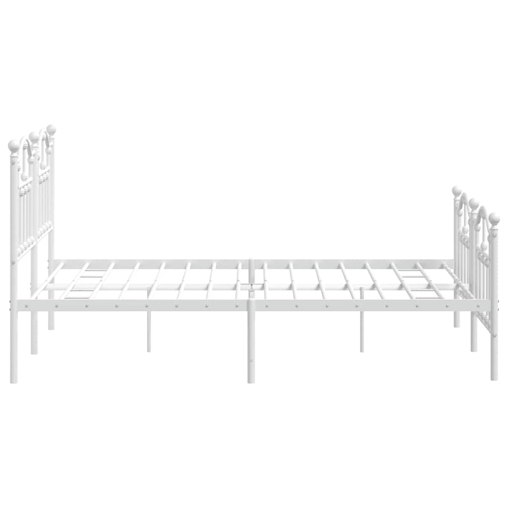 Metalni okvir kreveta uzglavlje i podnožje bijeli 150 x 200 cm
