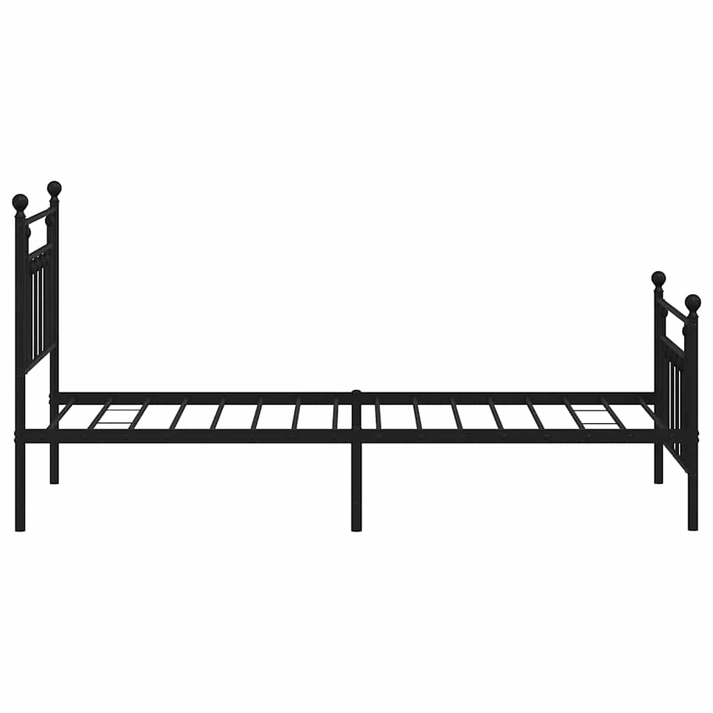 Metalni okvir kreveta uzglavlje i podnožje crni 80x200 cm