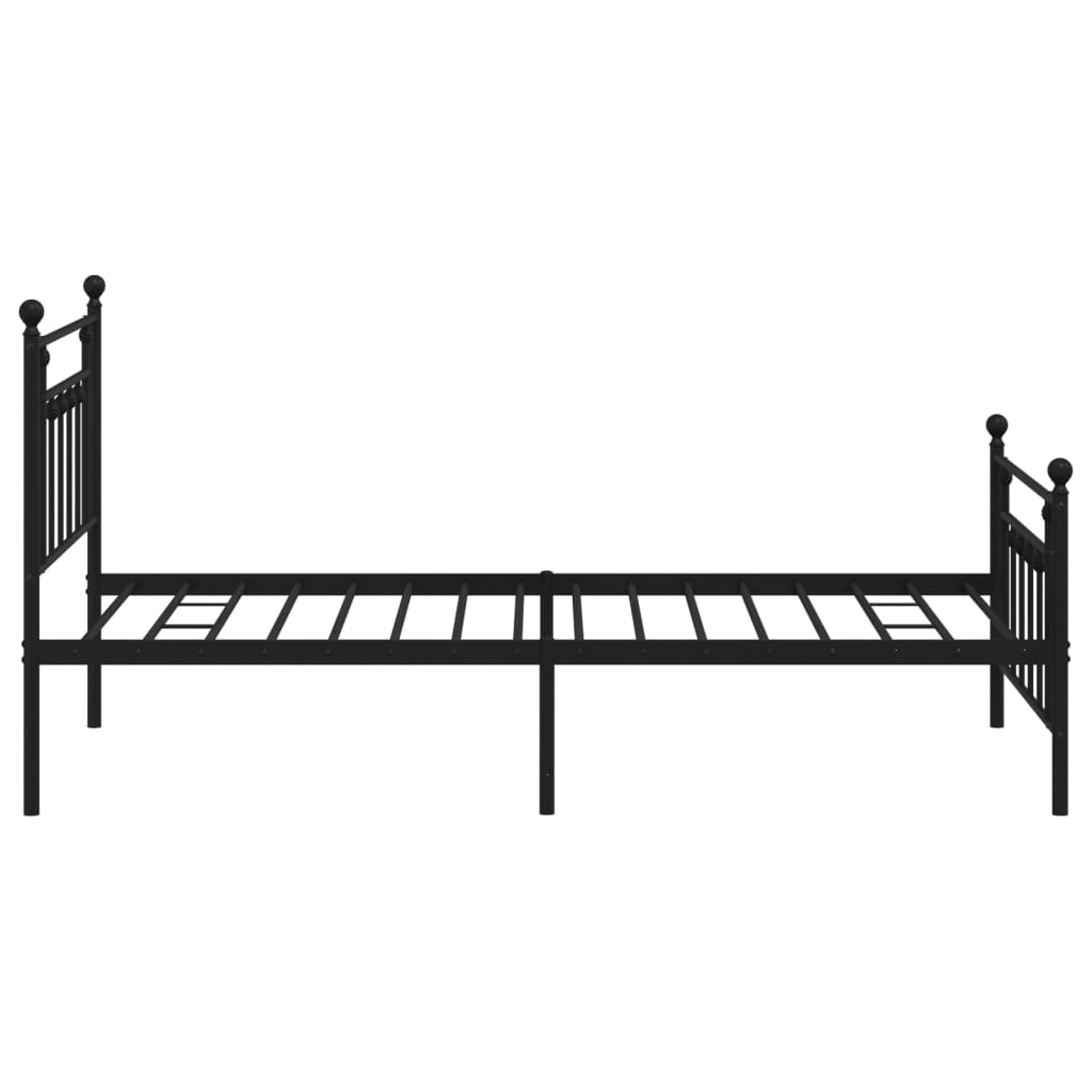 Metalni okvir kreveta uzglavlje i podnožje crni 107x203 cm