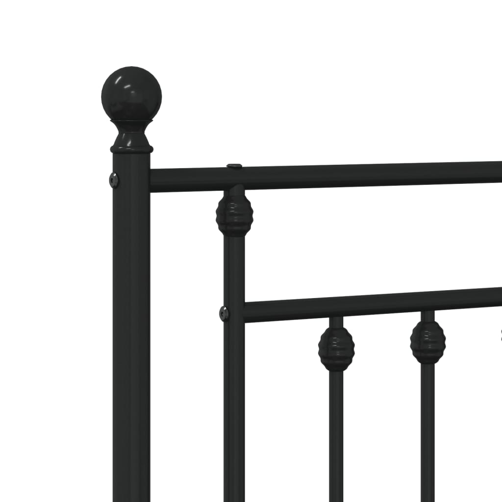 Metalni okvir kreveta uzglavlje i podnožje crni 107x203 cm