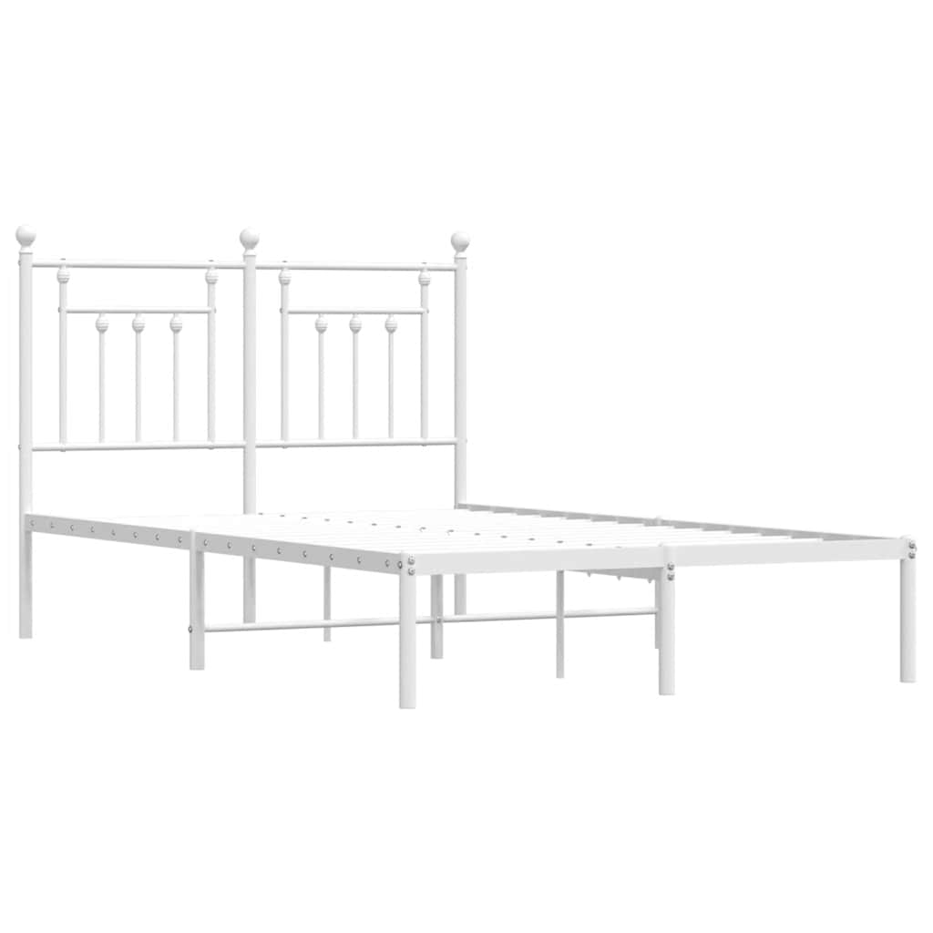 Metalni okvir za krevet s uzglavljem bijeli 120 x 190 cm