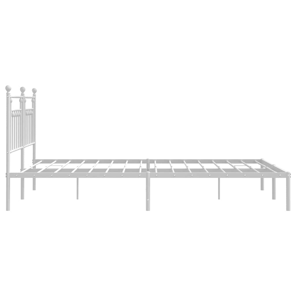 Metalni okvir za krevet s uzglavljem bijeli 160x200 cm