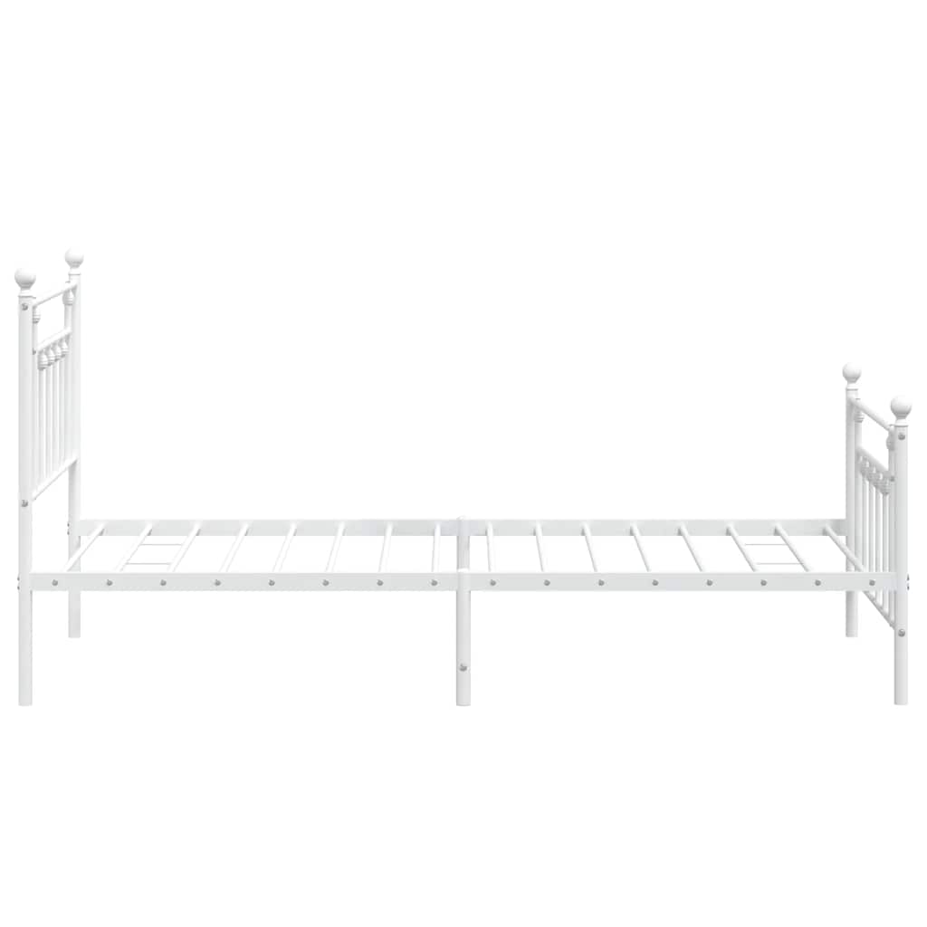 Metalni okvir kreveta uzglavlje i podnožje bijeli 100x190 cm