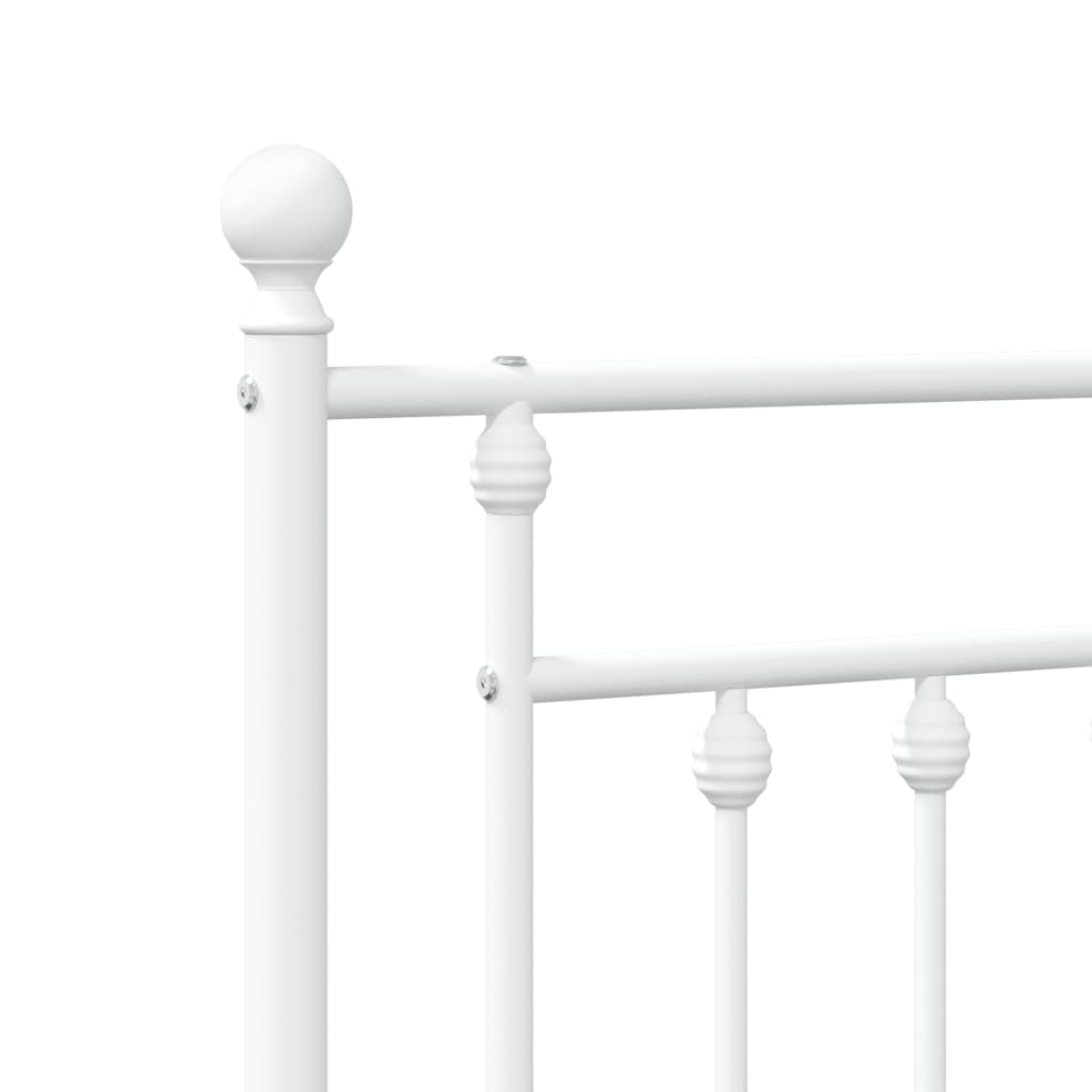 Metalni okvir kreveta uzglavlje i podnožje bijeli 100x200 cm