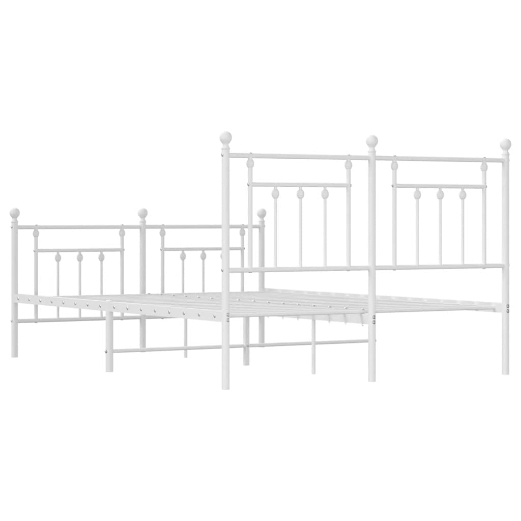 Metalni okvir kreveta uzglavlje i podnožje bijeli 140x200 cm