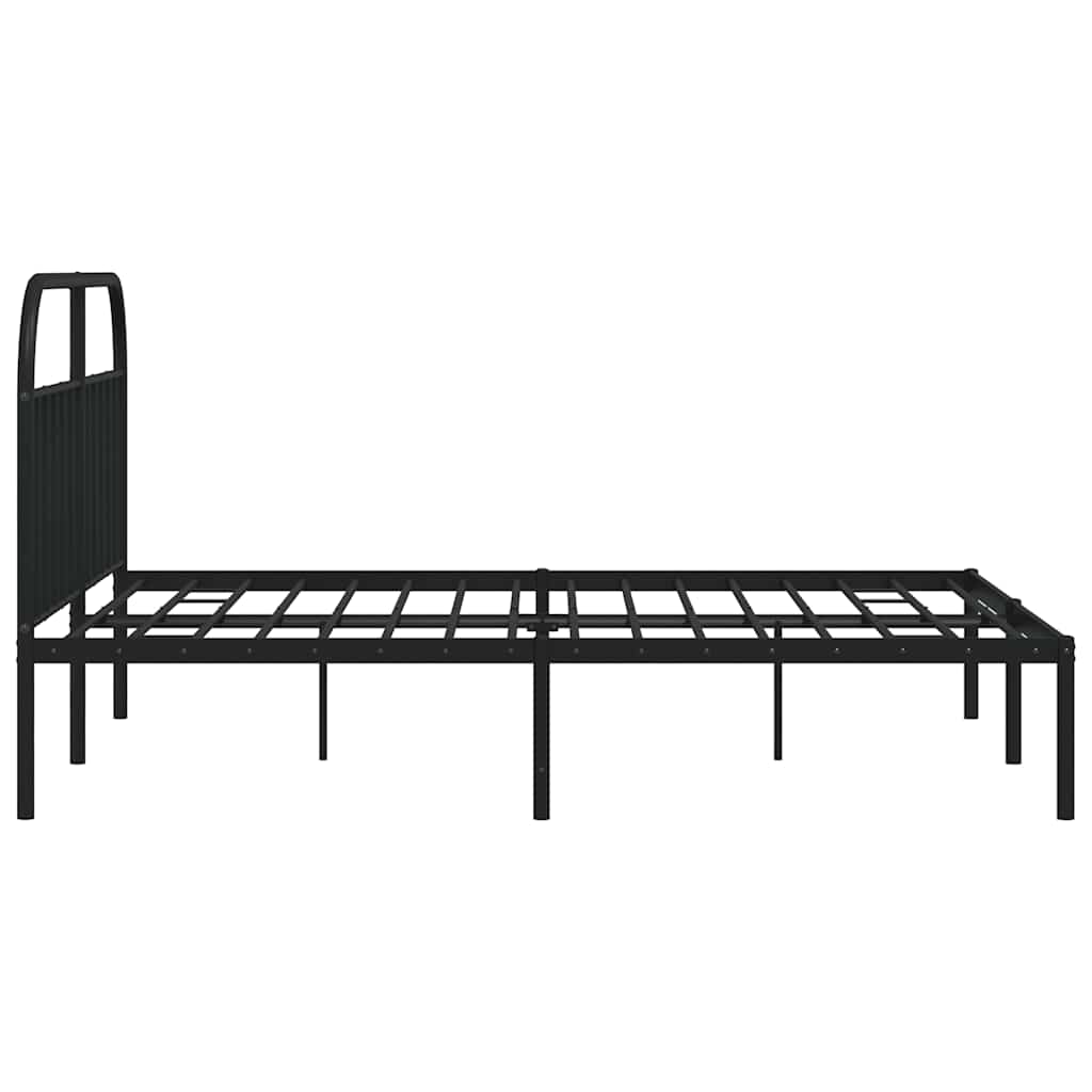 Metalni okvir za krevet s uzglavljem crni 180x200 cm