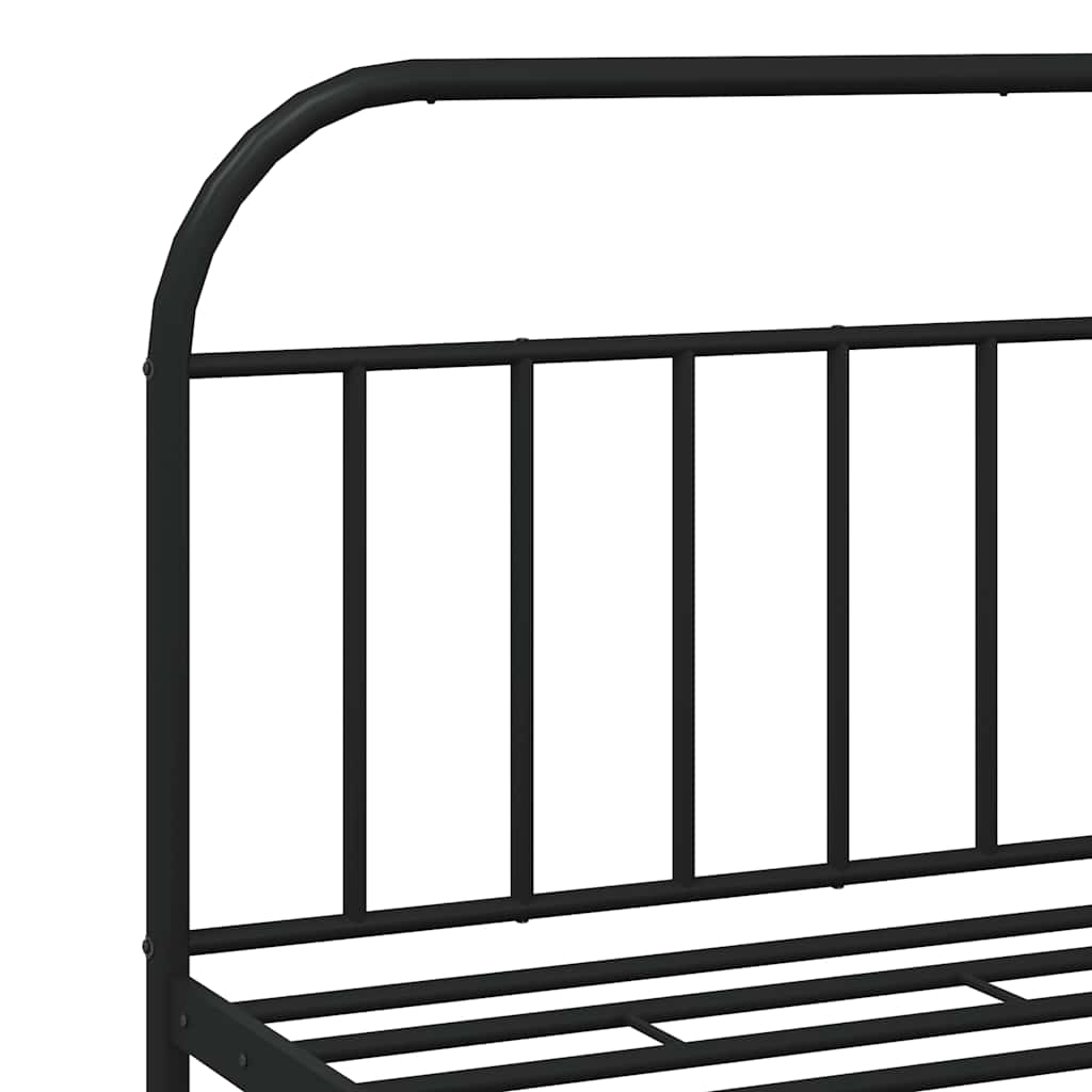 Metalni okvir za krevet s uzglavljem crni 180x200 cm