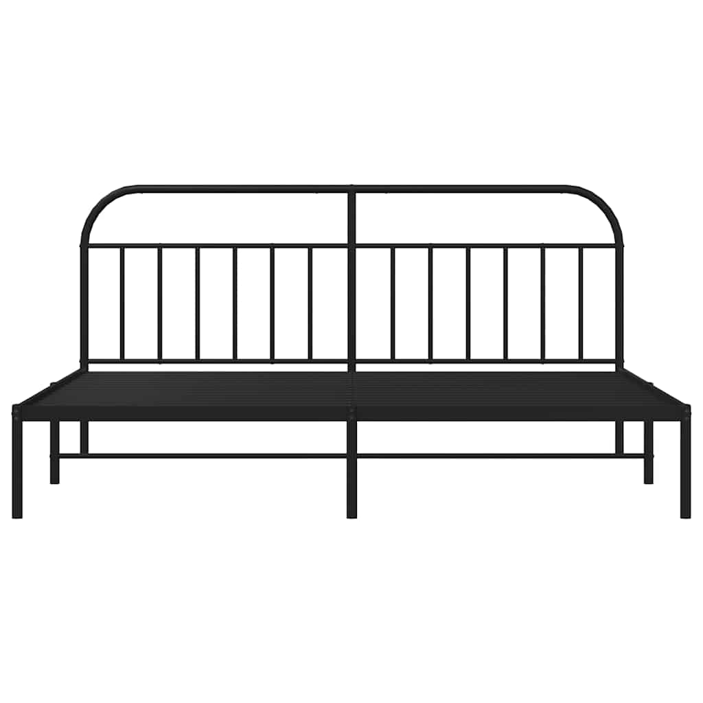 Metalni okvir za krevet s uzglavljem crni 193x203 cm