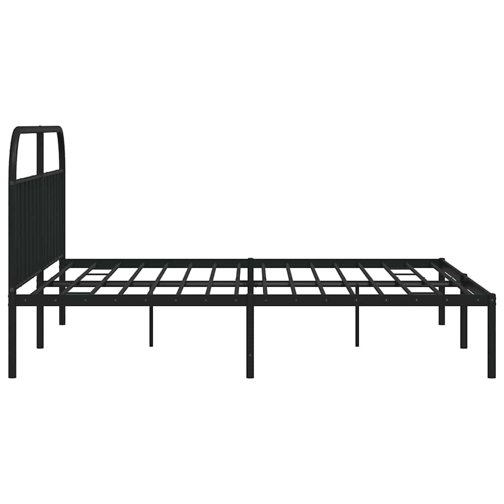 Metalni okvir za krevet s uzglavljem crni 193x203 cm