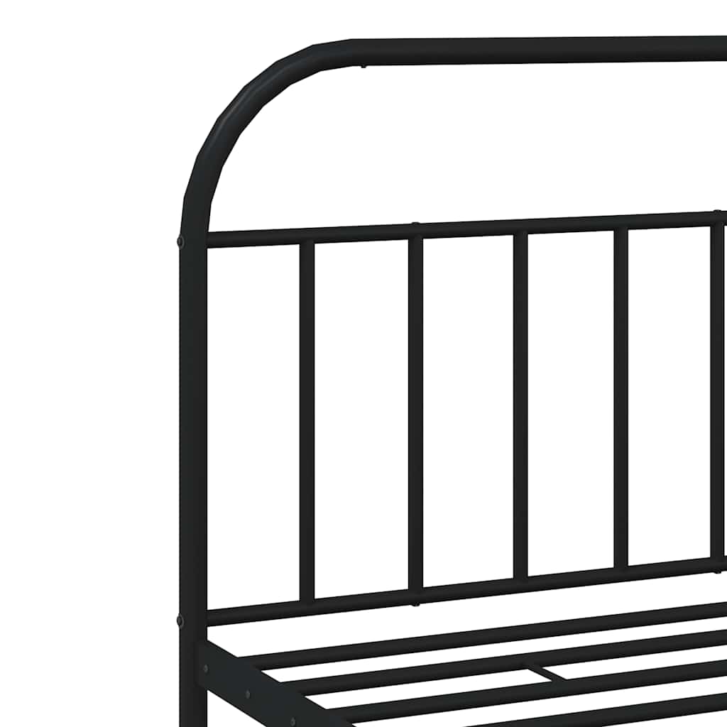 Metalni okvir za krevet s uzglavljem crni 193x203 cm