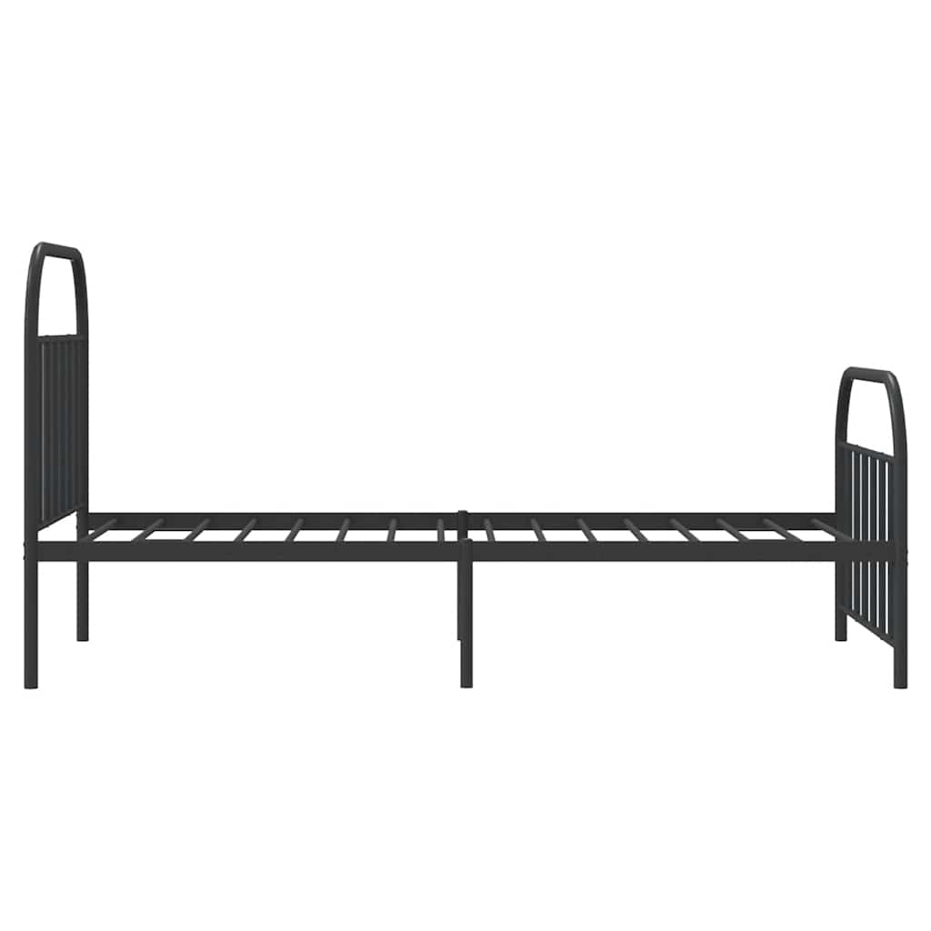 Metalni okvir kreveta uzglavlje i podnožje crni 100x190 cm