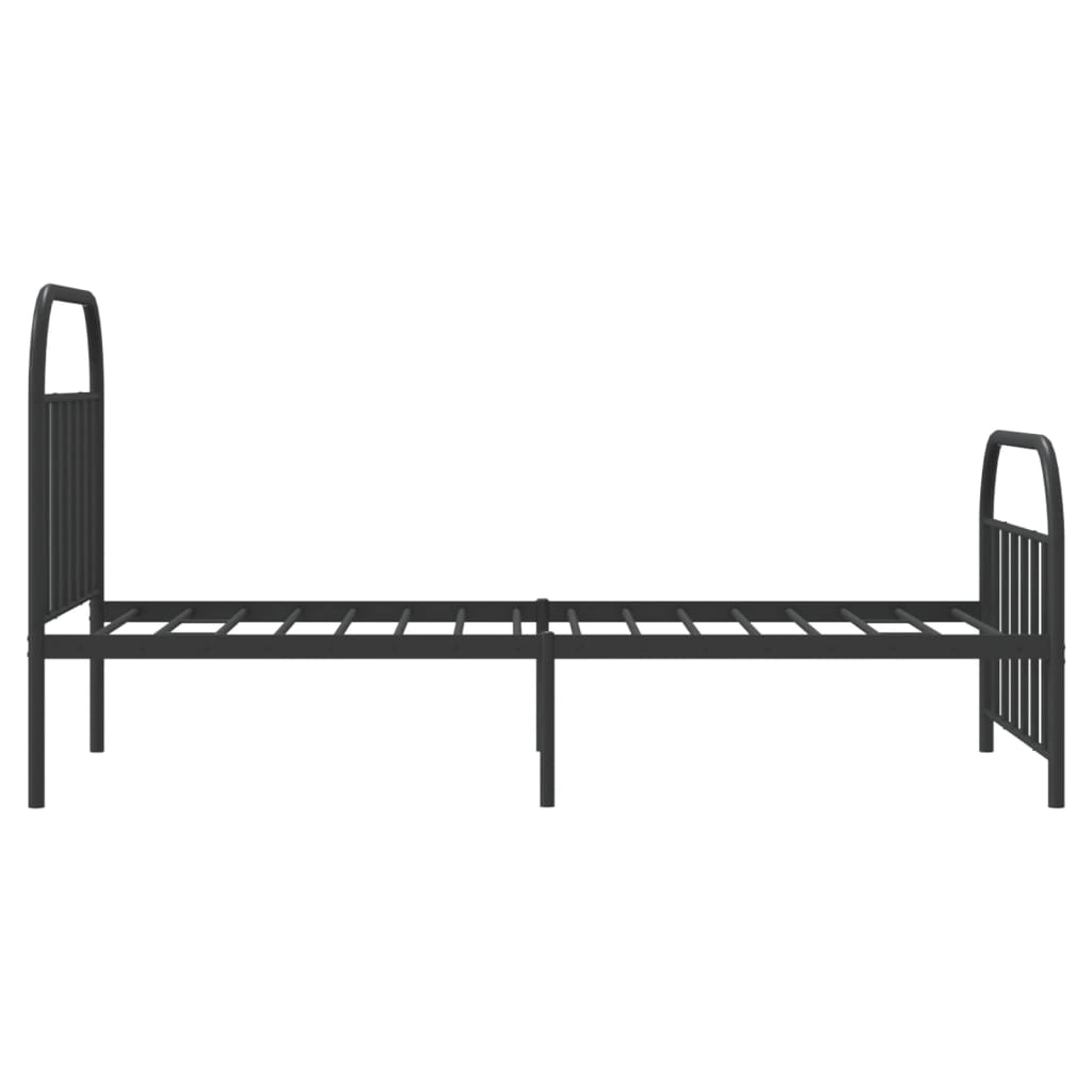 Metalni okvir kreveta uzglavlje i podnožje crni 107x203 cm