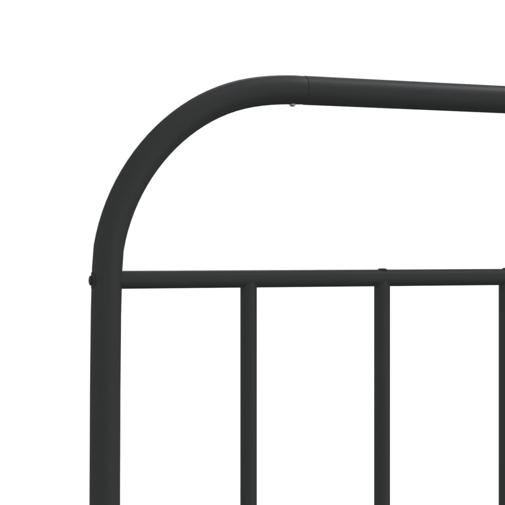 Metalni okvir kreveta uzglavlje i podnožje crni 107x203 cm