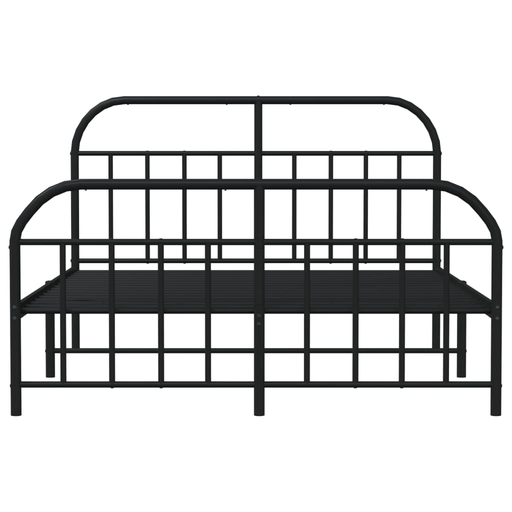 Metalni okvir kreveta uzglavlje i podnožje crni 140x190 cm