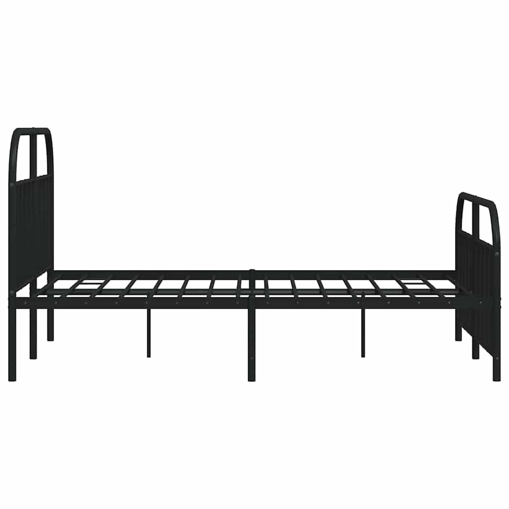 Metalni okvir kreveta uzglavlje i podnožje crni 140x200 cm