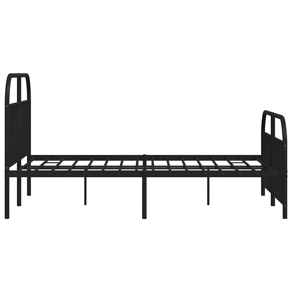 Metalni okvir kreveta uzglavlje i podnožje crni 150x200 cm