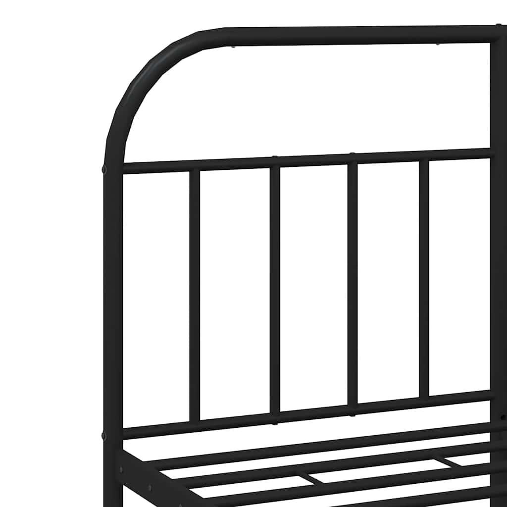 Metalni okvir kreveta uzglavlje i podnožje crni 150x200 cm