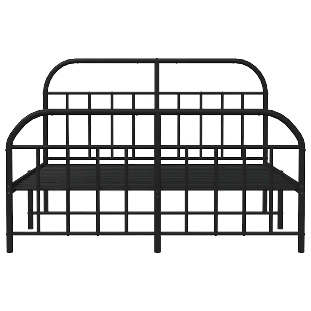 Metalni okvir kreveta uzglavlje i podnožje crni 183x213 cm