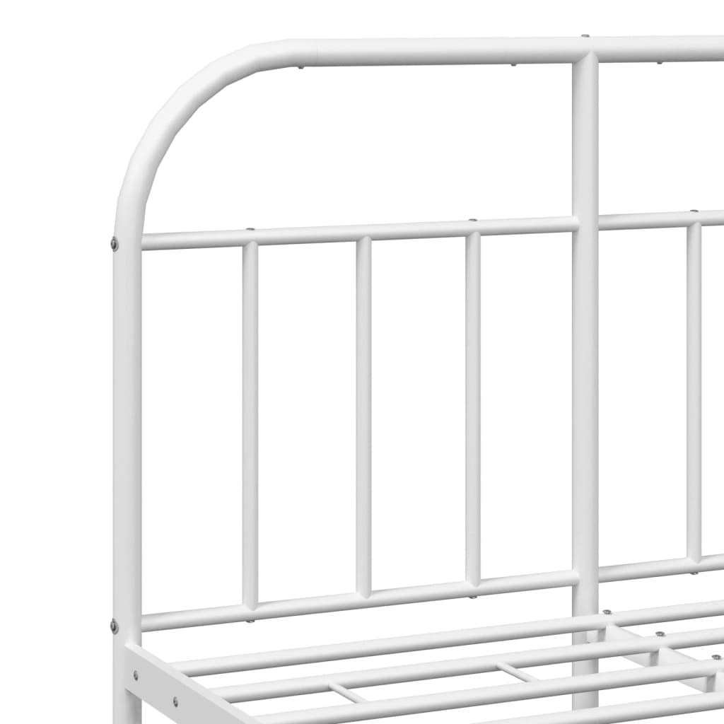 Metalni okvir za krevet s uzglavljem bijeli 120 x 190 cm