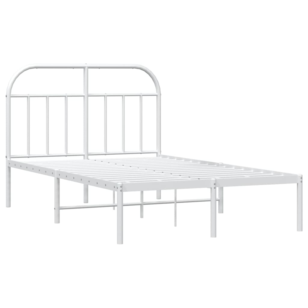 Metalni okvir za krevet s uzglavljem bijeli 120x200 cm