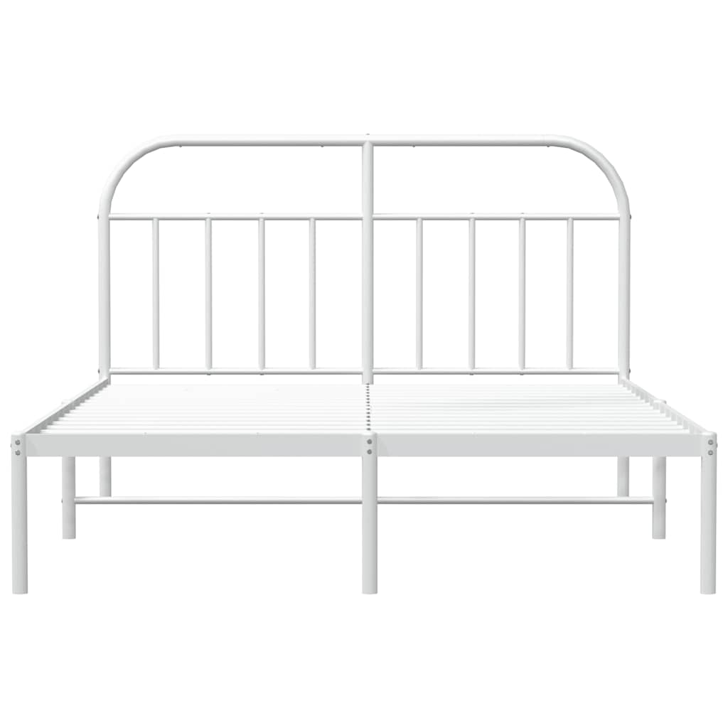 Metalni okvir za krevet s uzglavljem bijeli 150x200 cm