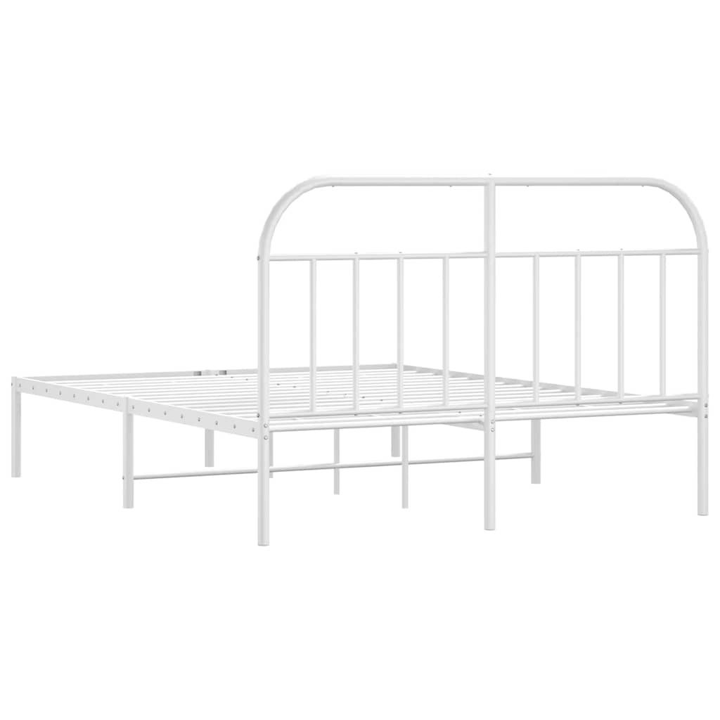 Metalni okvir za krevet s uzglavljem bijeli 183x213 cm