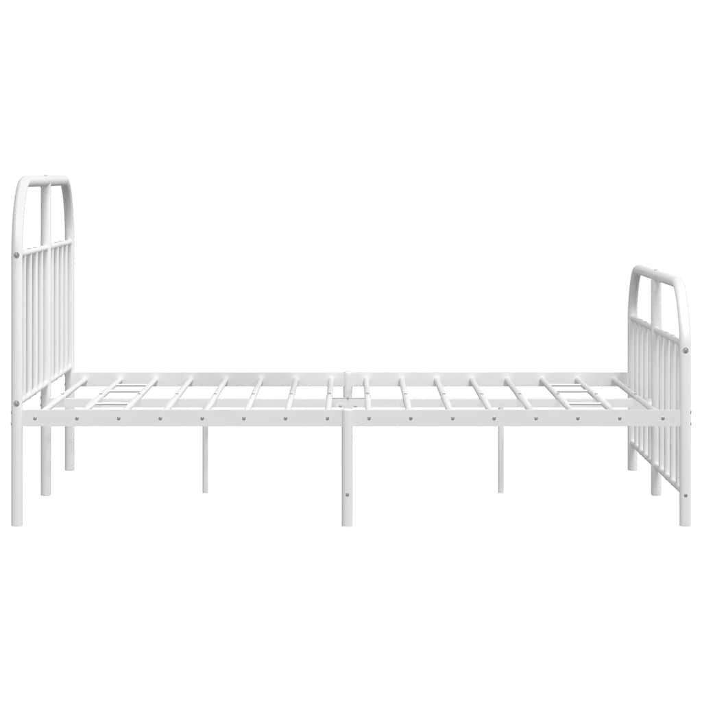 Metalni okvir kreveta uzglavlje i podnožje bijeli 135 x 190 cm