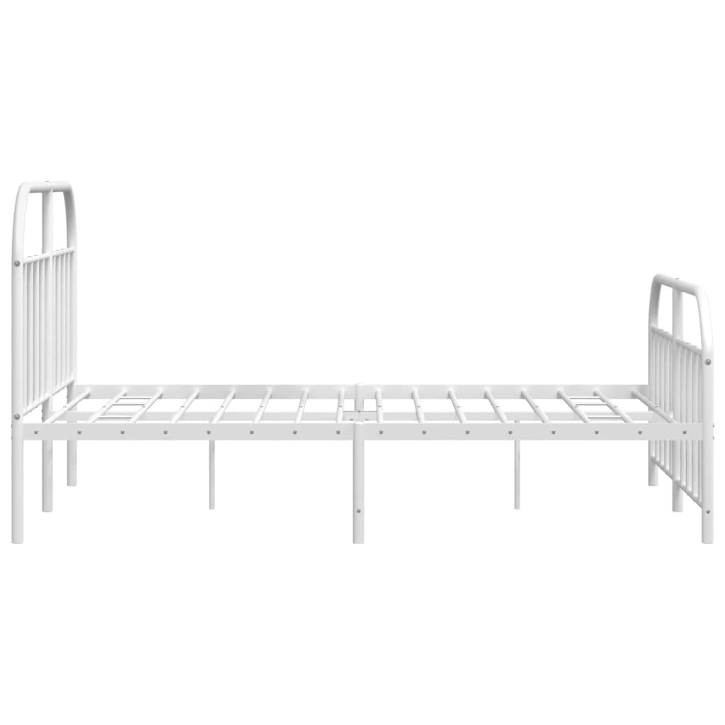 Metalni okvir kreveta uzglavlje i podnožje bijeli 140 x 190 cm