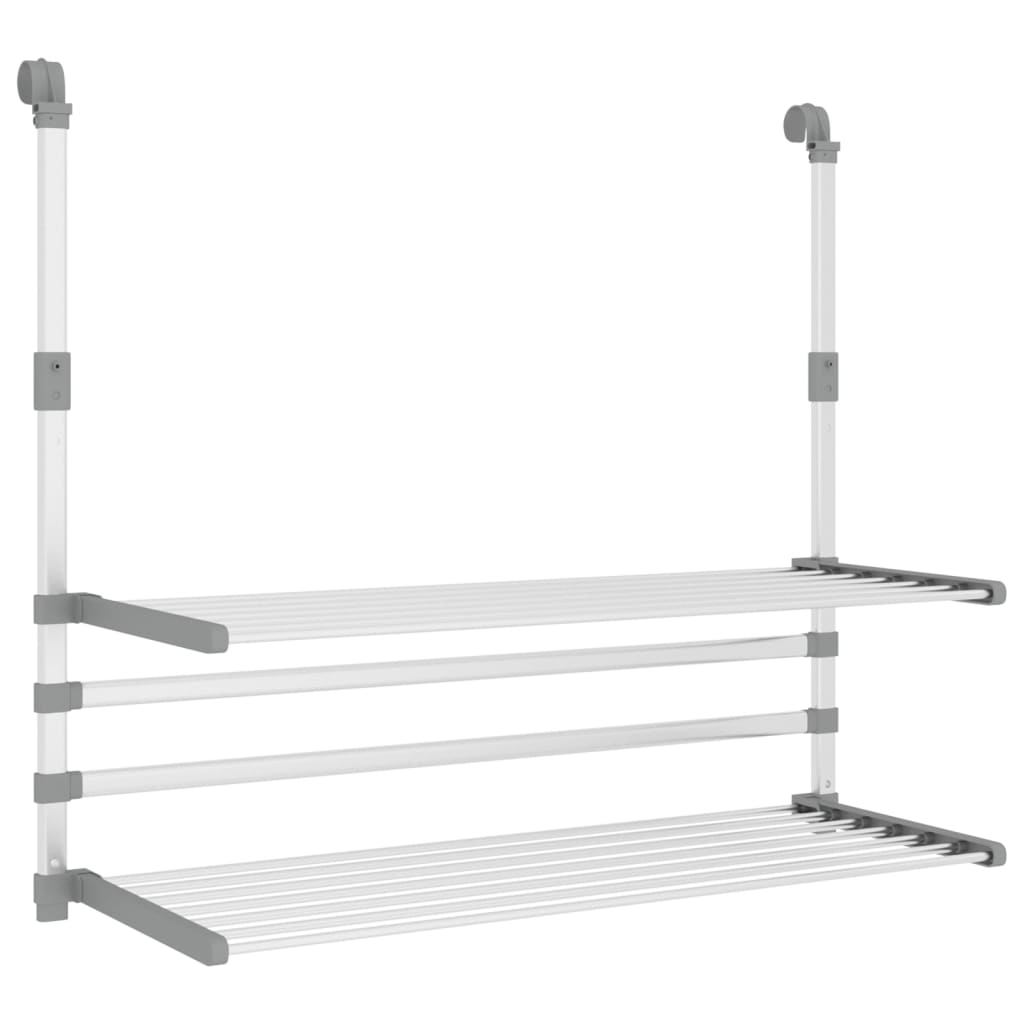 Stalak za sušenje za balkon 89 x 25 x (60 - 95) cm aluminijski