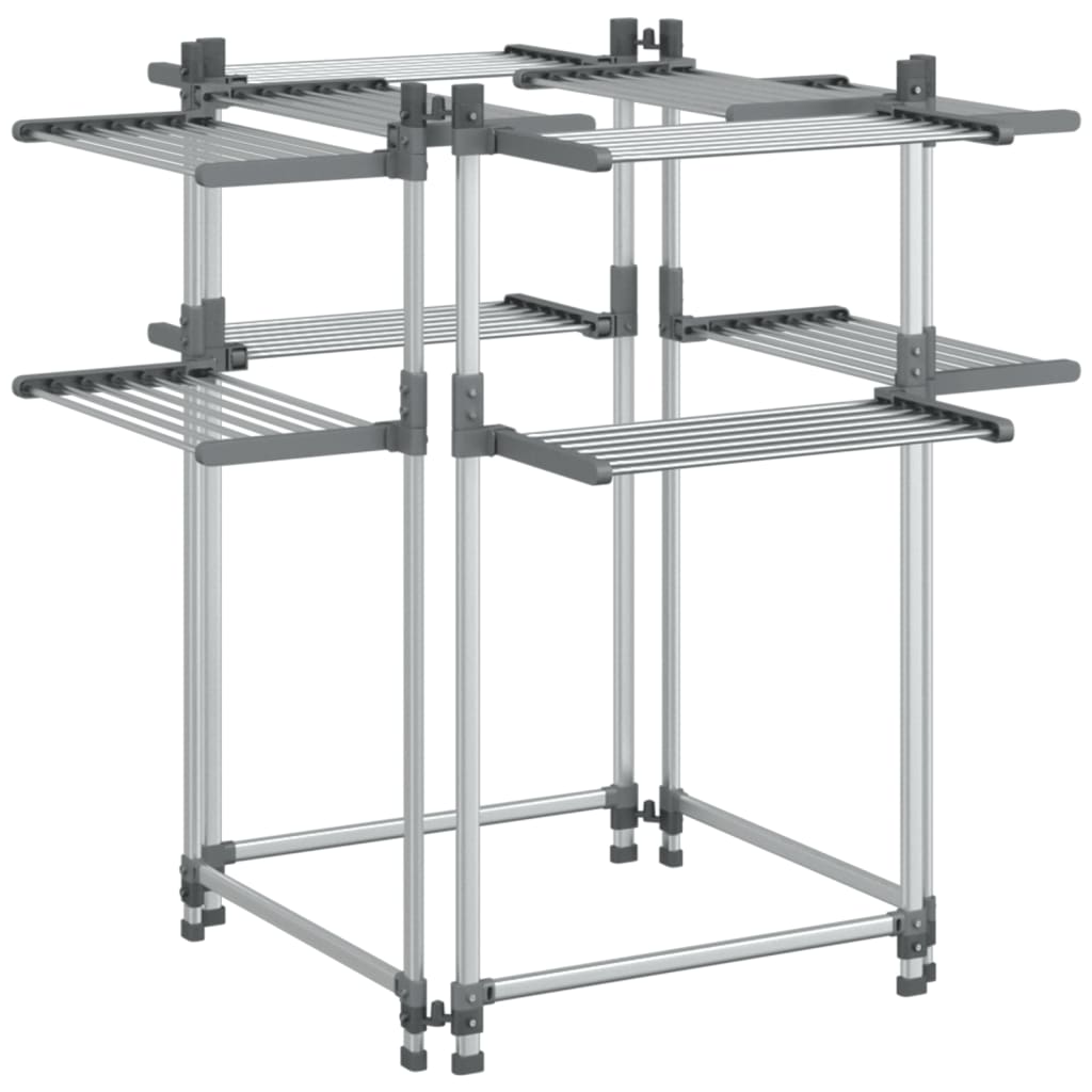 Stalak za sušenje rublja 107 x 107 x 120 cm aluminijski
