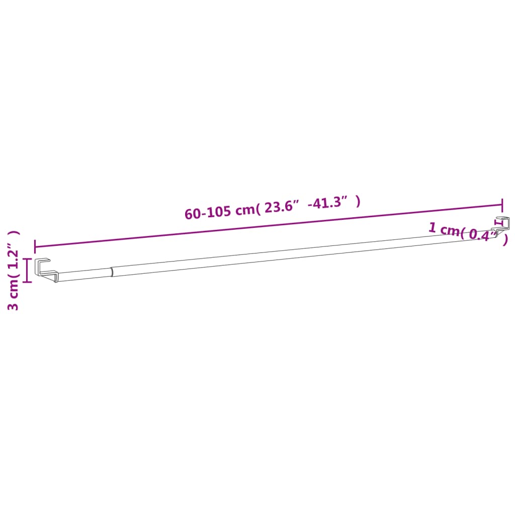 Karniše 2 kom bijelo-srebrne 60-105 cm aluminijske