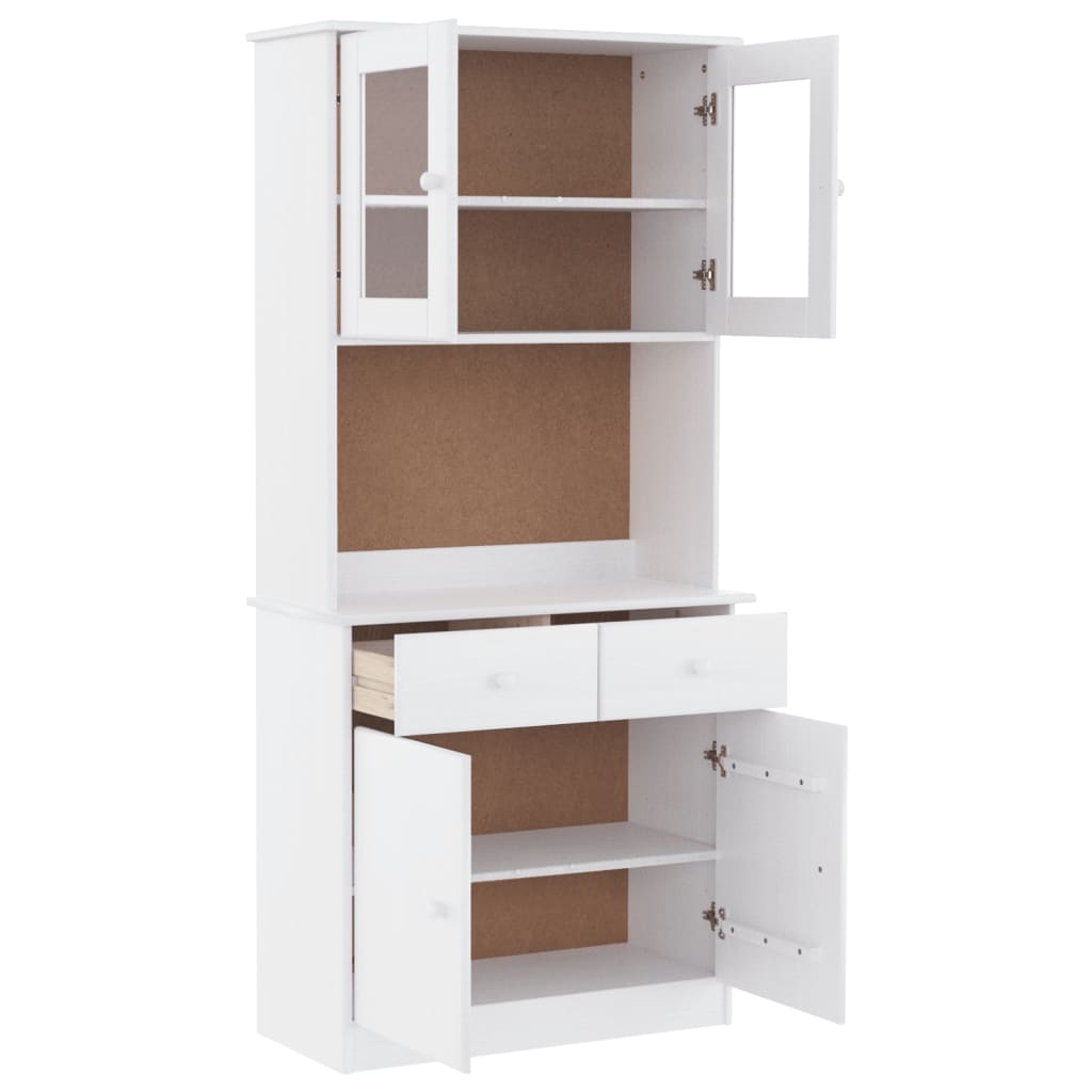Visoka komoda ALTA bijela 77 x 35 x 165 cm od masivne borovine