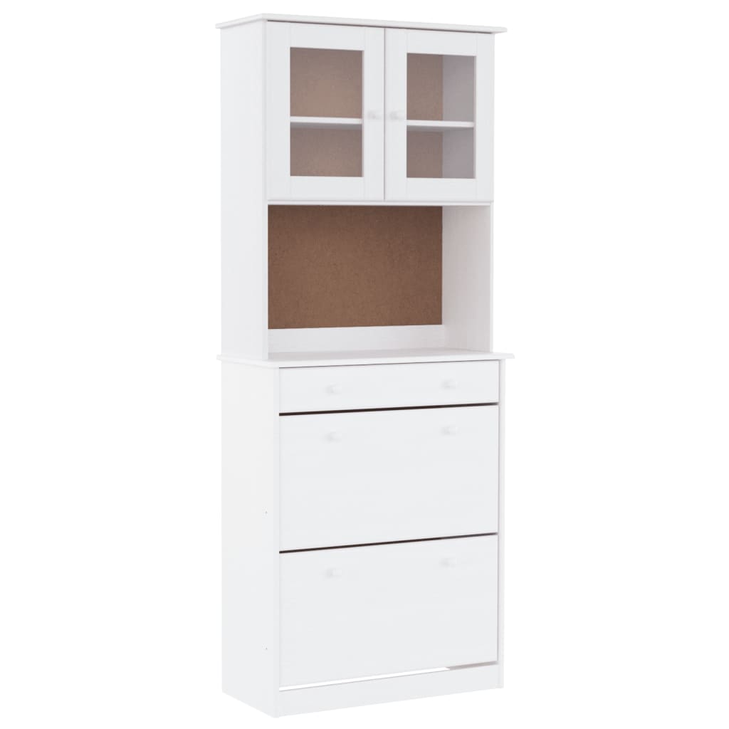 Visoka komoda ALTA bijela 77 x 35 x 188 cm od masivne borovine