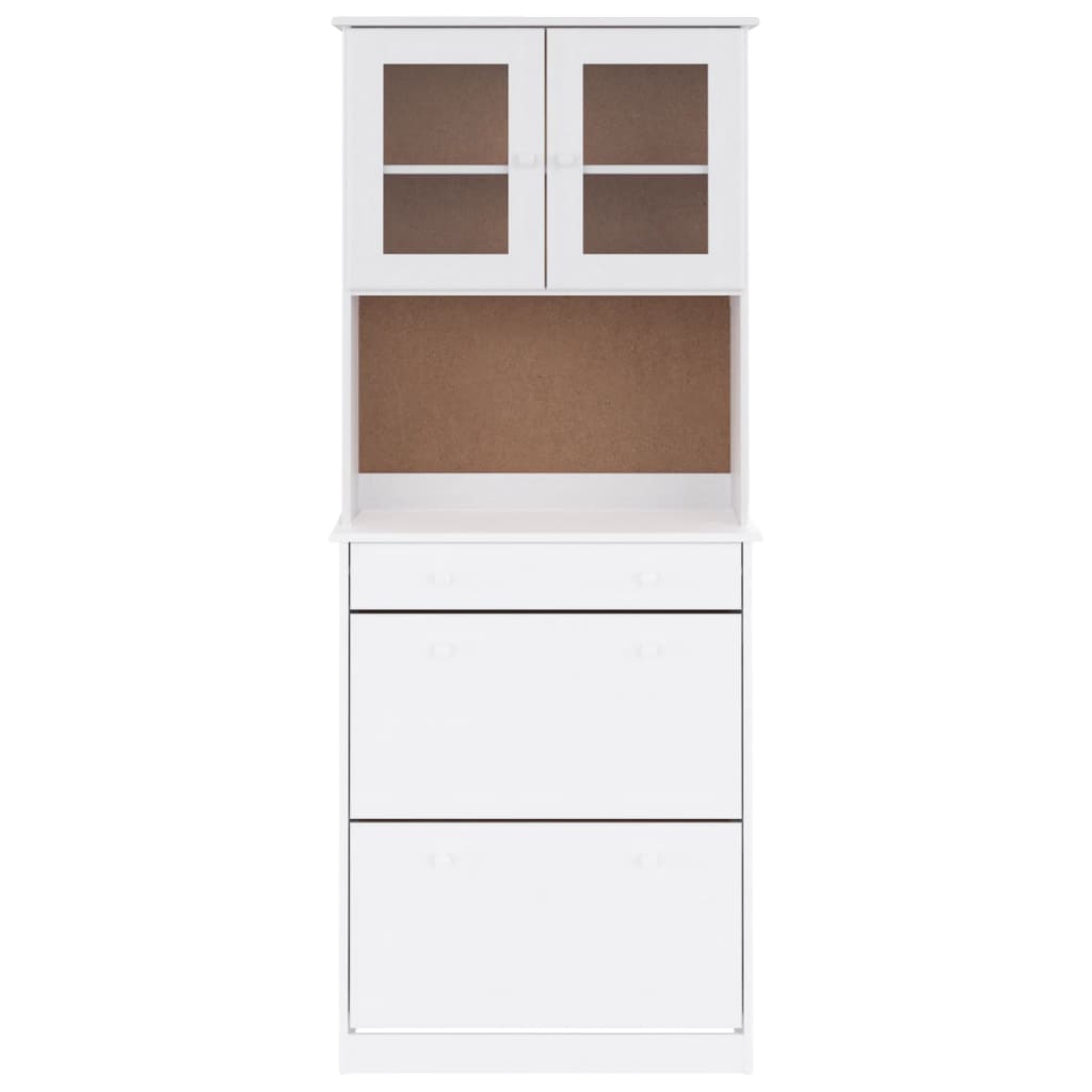 Visoka komoda ALTA bijela 77 x 35 x 188 cm od masivne borovine