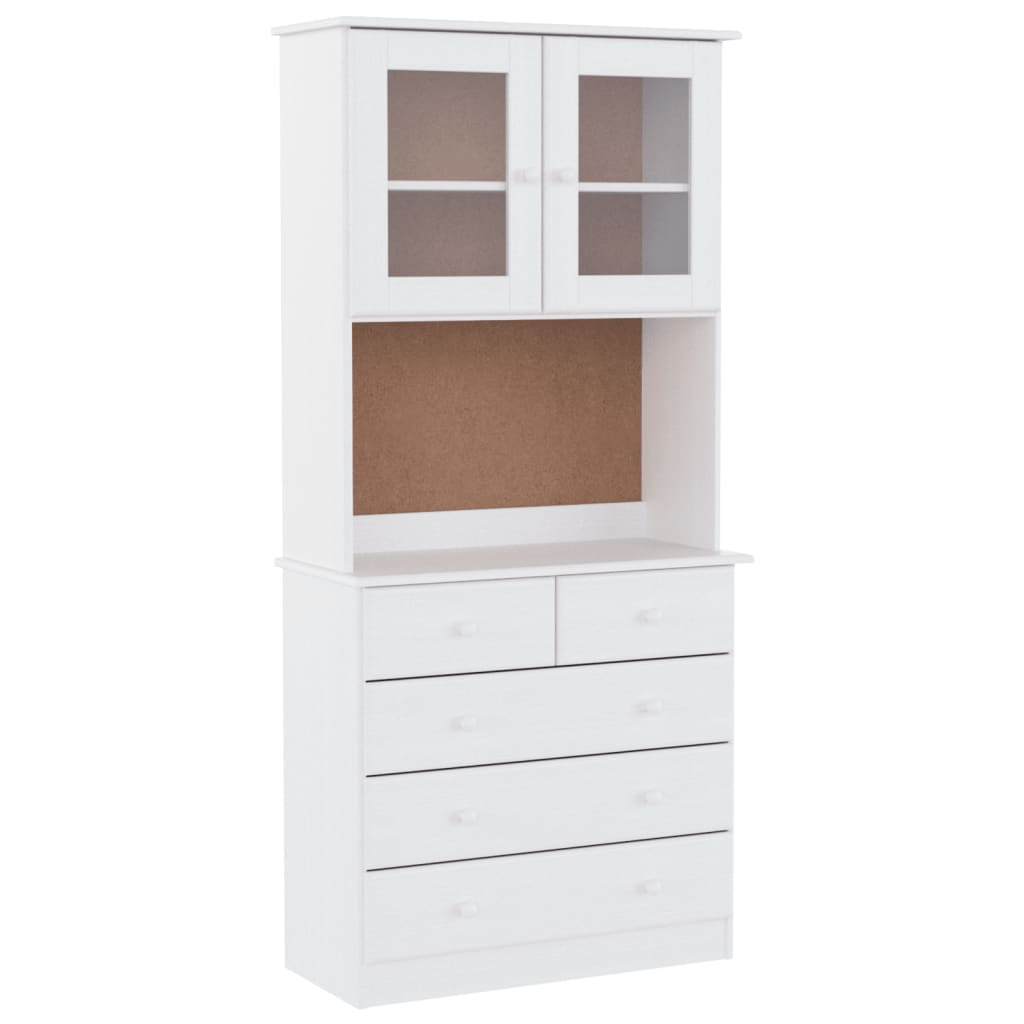 Visoka komoda ALTA bijela 77 x 35 x 165 cm od masivne borovine