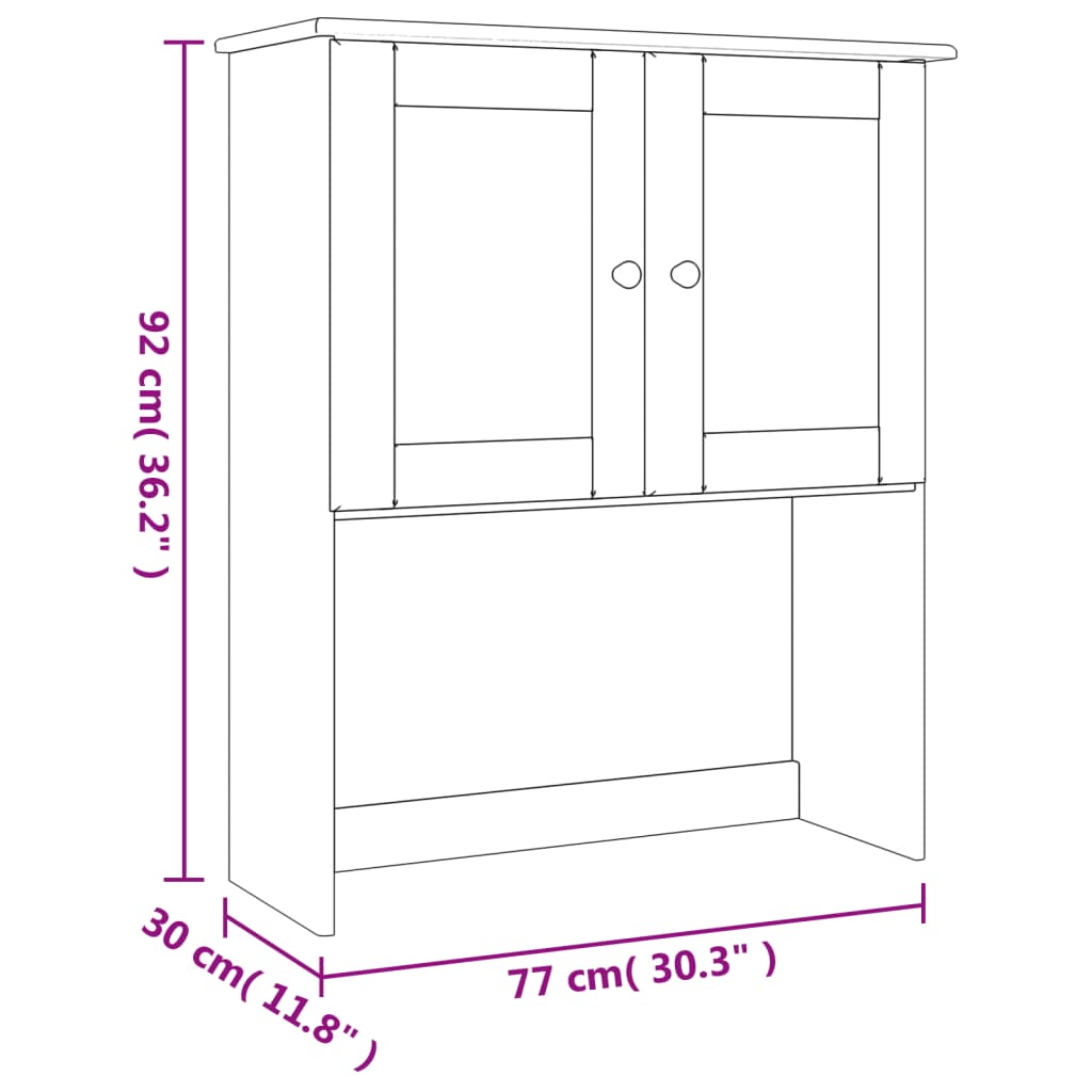 Gornji dio za komodu ALTA 77 x 30 x 92 cm od masivne borovine