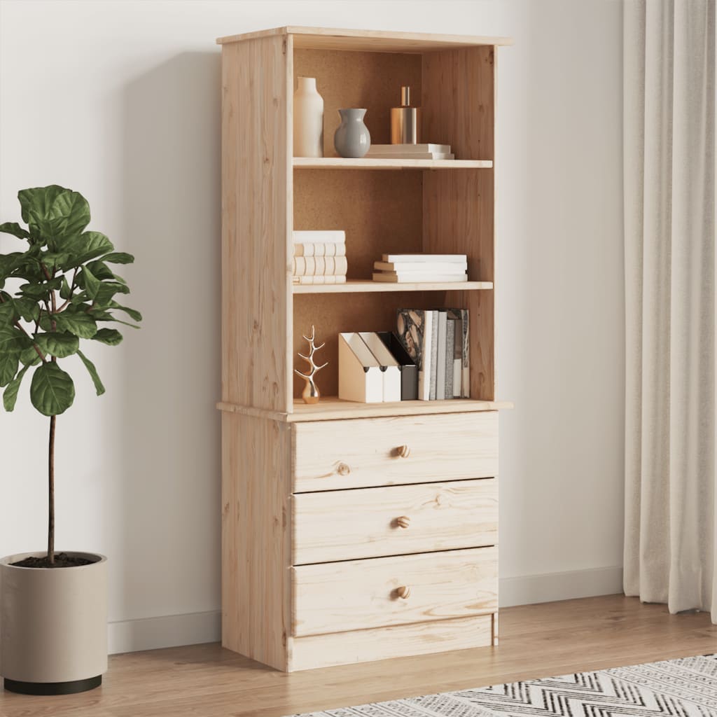 Regal za knjige s ladicama ALTA 60x35x142 cm masivna borovina