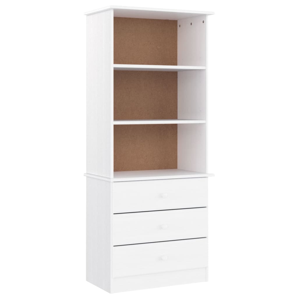 Regal za knjige s ladicama ALTA bijeli 60x35x142 cm od borovine
