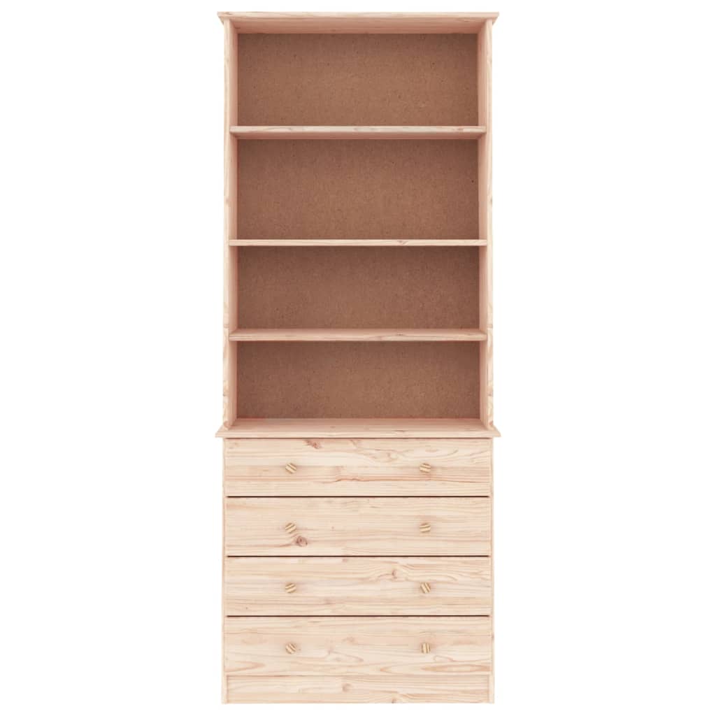 Regal za knjige s ladicama ALTA 77x35x186,5 cm masivna borovina