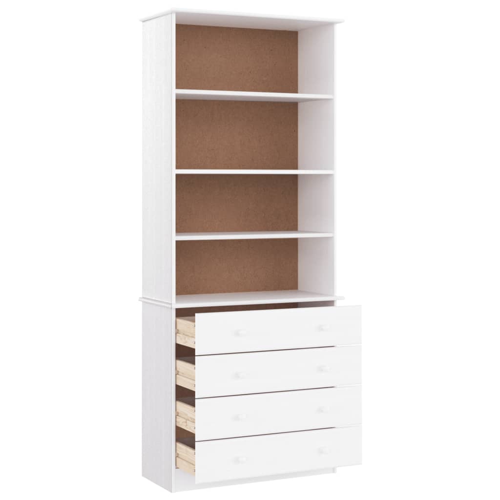 Regal za knjige s ladicama ALTA bijeli 77x35x186,5 cm borovina