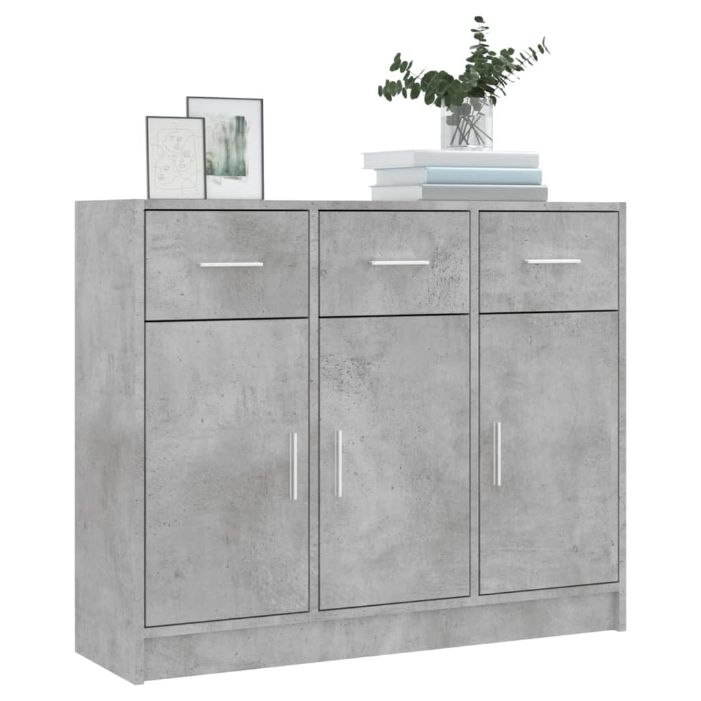 Komoda siva boja betona 91x28x75 cm od konstruiranog drva