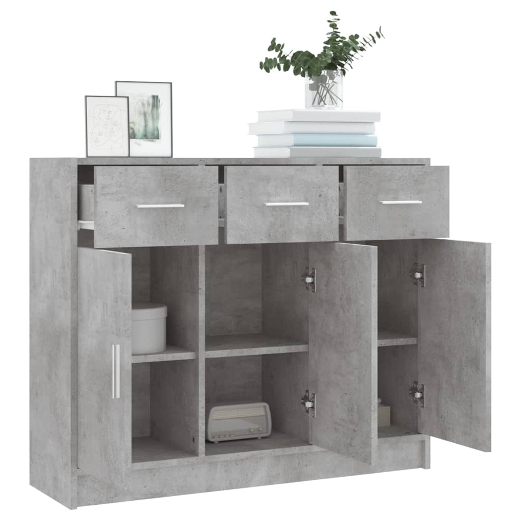 Komoda siva boja betona 91x28x75 cm od konstruiranog drva