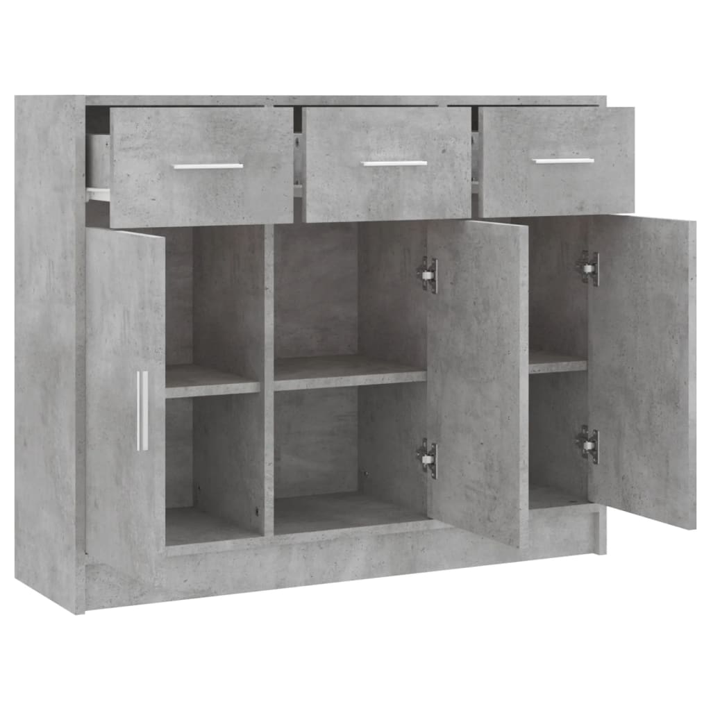 Komoda siva boja betona 91x28x75 cm od konstruiranog drva