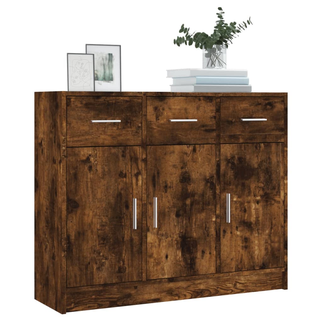 Komoda boja dimljenog hrasta 91x28x75 cm konstruirano drvo